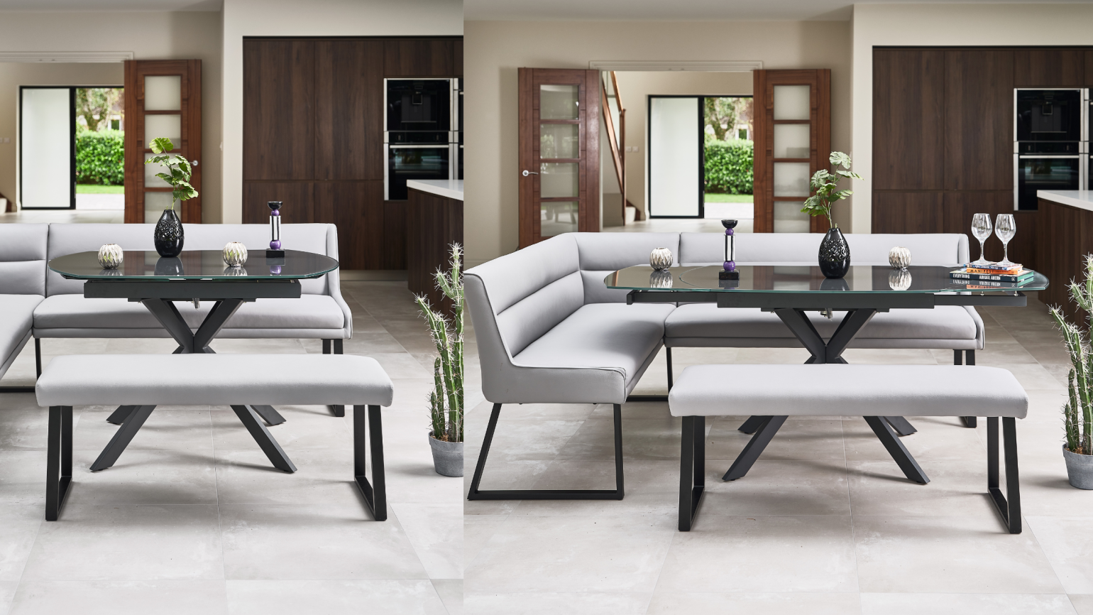 Ravenna Motion Table with Paulo Grey Bench